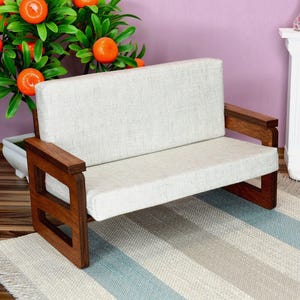 1:6 Dollhouse Miniature Sofa. Furniture for 12&quot; Doll. Miniature Couch.