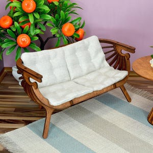 1:6 Miniature Sofa. Dollhouse Furniture. Doll Couch. Furniture Dolls 12 inch Size.
