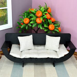 Doll Miniature Sofa. 1:6 Scale Dollhouse Furniture. Miniature Dolls Couch. Perfect for 11.5-12 inch Dolls.