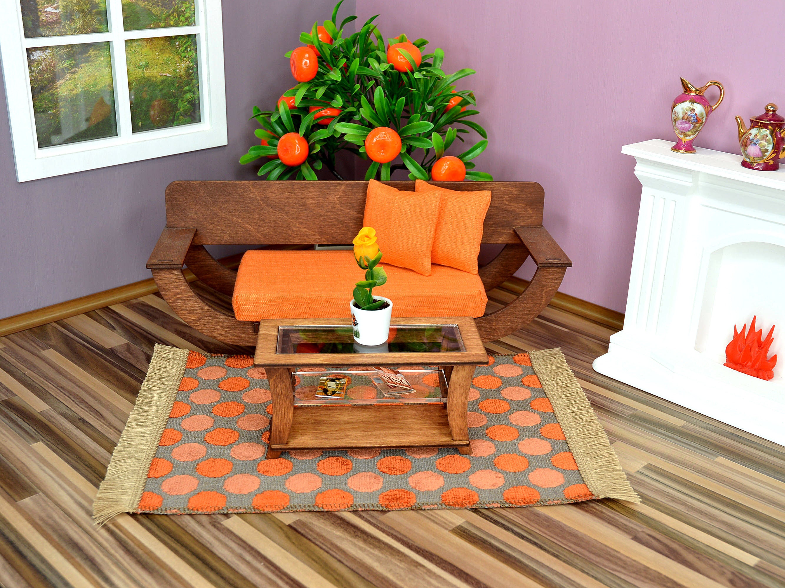 Lot De 6 Coussins Miniatures Pour Maison De Poupée – 1/12 – Déco Canapé – Tissu Rouge – Dès 3 Ans
