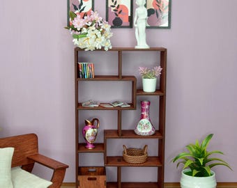 Librería para casa de muñecas a escala 1:6. Estantes en miniatura para muñecas.