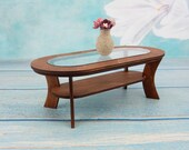 1 6 Coffee table dollhouse furniture Barbie size. Miniature table for doll living room.