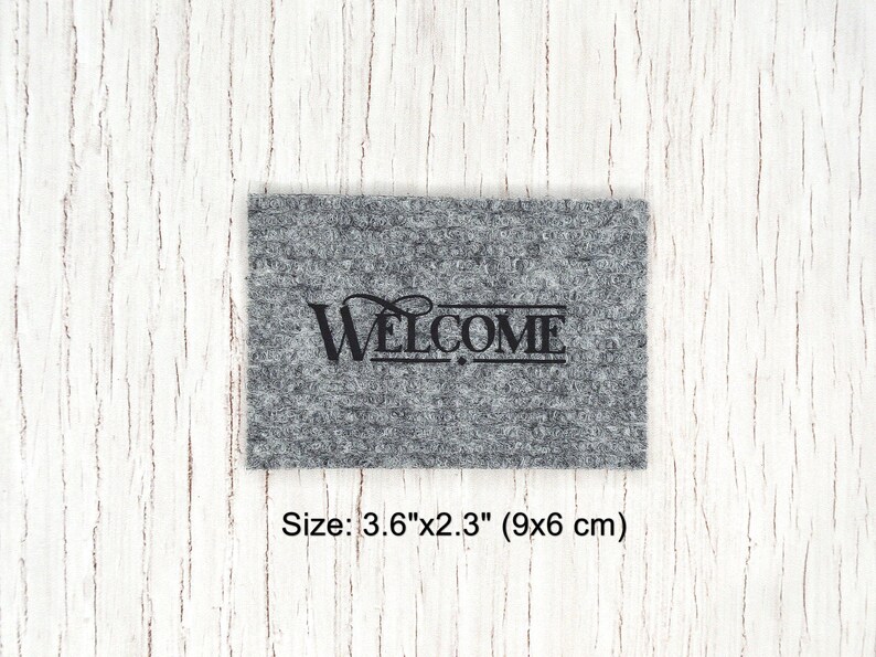 Dollhouse Doormat. Miniature “WELCOME” Rug. Miniature Floor Mat for Doll.