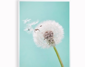 Framed Dandelion Wall Print; Botanical Canvas Art; Modern Wall Art; Botanical Wall Decor