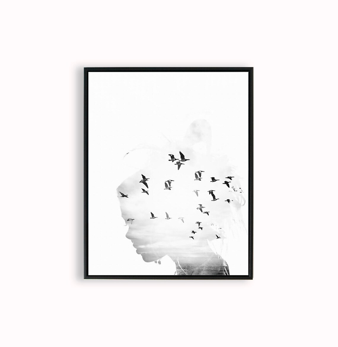 Set of 3 Black White Wall Decor Canvas Art Print Modern Etsy