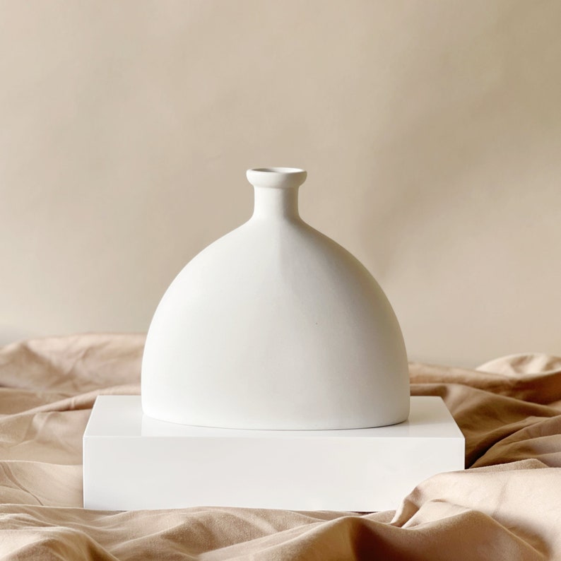 Minimalist VaseCeramic Vase Modern Home Decor Decorative Vase Flower VaseWhite Vase image 5