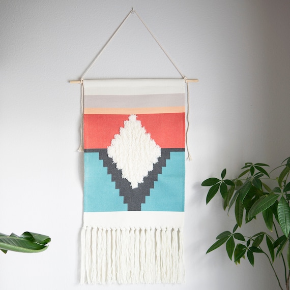 Bohemian Wall Hanging; Wall Tapestry With Tassel; Boho Wall Decor 
