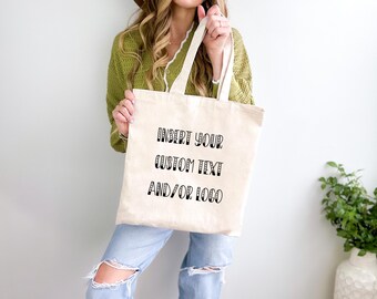 Custom Logo Tote Bag, Corporate Swag, 100% Cotton Canvas