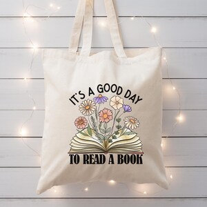 It&#39;s Good Day to Read Tote Book Lover Gift Library Bag Gift for Book Lover Bookworm Gifts Reader Gift for Teachers Bookish Merch