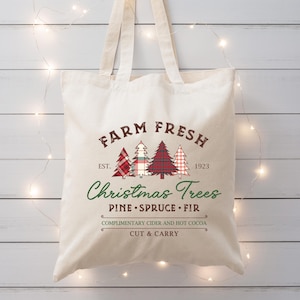 Farm Fresh Christmas Trees Cotton Canvas Tote Bag