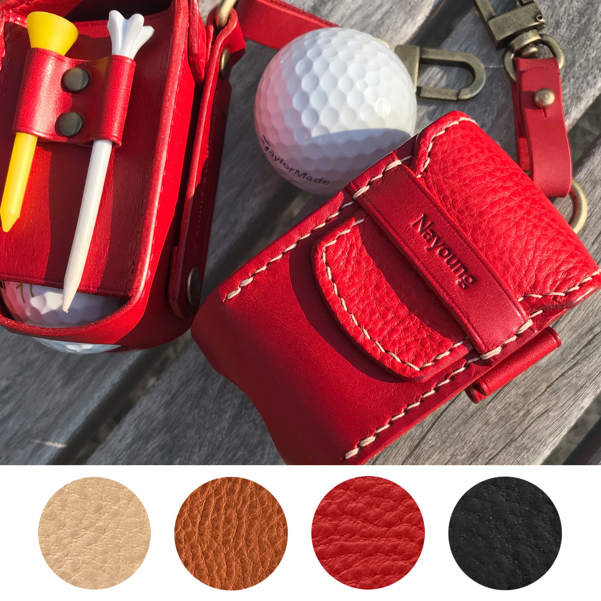 Golf Ball Holder Golf Ball Case Vegetable Tanned Leather Etsy