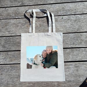 Beutel mit Wunschbild bedruckt, lange Henkel, Baumwolle, Foto, personalisiert, Wunschmotiv, Individualisiert