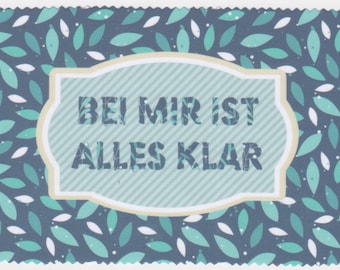 Glazen schoonmaakdoekje, displaydoek met print, bladeren, patroon, grappig gezegde