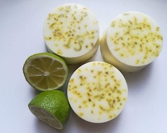 Handmade Organic Lime Peel & Coconut soap 115g+-5g Vegan, SLS Free, No plastic packaging.