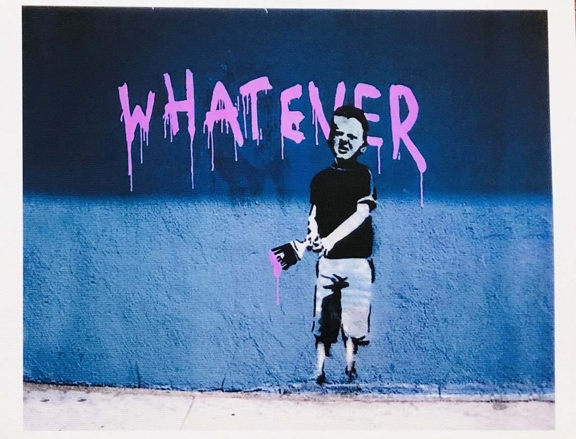 Buy Banksy Canvas 8 X 10 Inch Prints X 4 Waiting in Vain Whatever ...