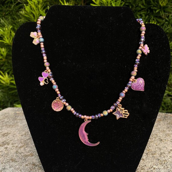 Purple Charm Necklace