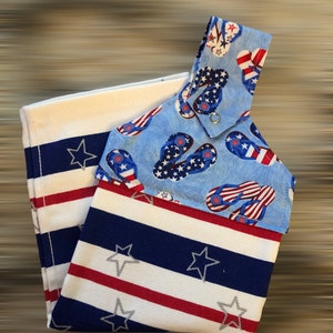 Patriotic Flip Flops on Stars and Stripes