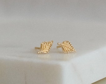 Oorbellen berkenblad – 18 kt verguld sterlingzilver, botanische sieraden, symbolisch natuurcadeau voor vrouwen