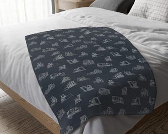 Construction Vehicle Throw Blanket