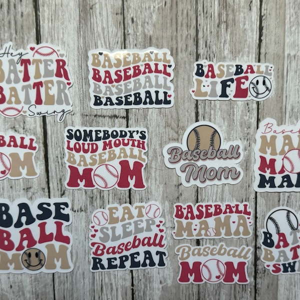 Baseball Mom Stickers, Baseball Mama, Baseball Stickers, Mom stickers, Mama stickers, Custom stickers, Baseball mom gift