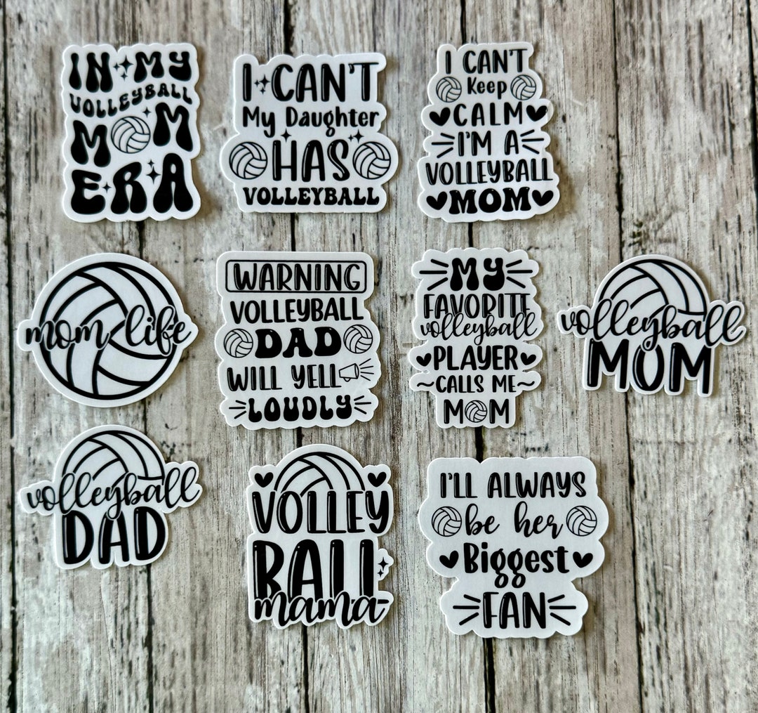 Volleyball Mom Stickers, Volleyball Dad Stickers, Volleyball Mama ...