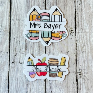 Personalized Teacher Stickers, Teacher Name Stickers, Teacher Gift, Teacher Appreciation Gift, Gift for Teachers, Teacher Laptop Decal