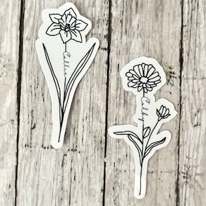 Birth Flower Stickers, Birth Flower, Birth Flower Gift, Birth month flower, Birth Flowers, Bottle sticker, Laptop stickers, Gift for her