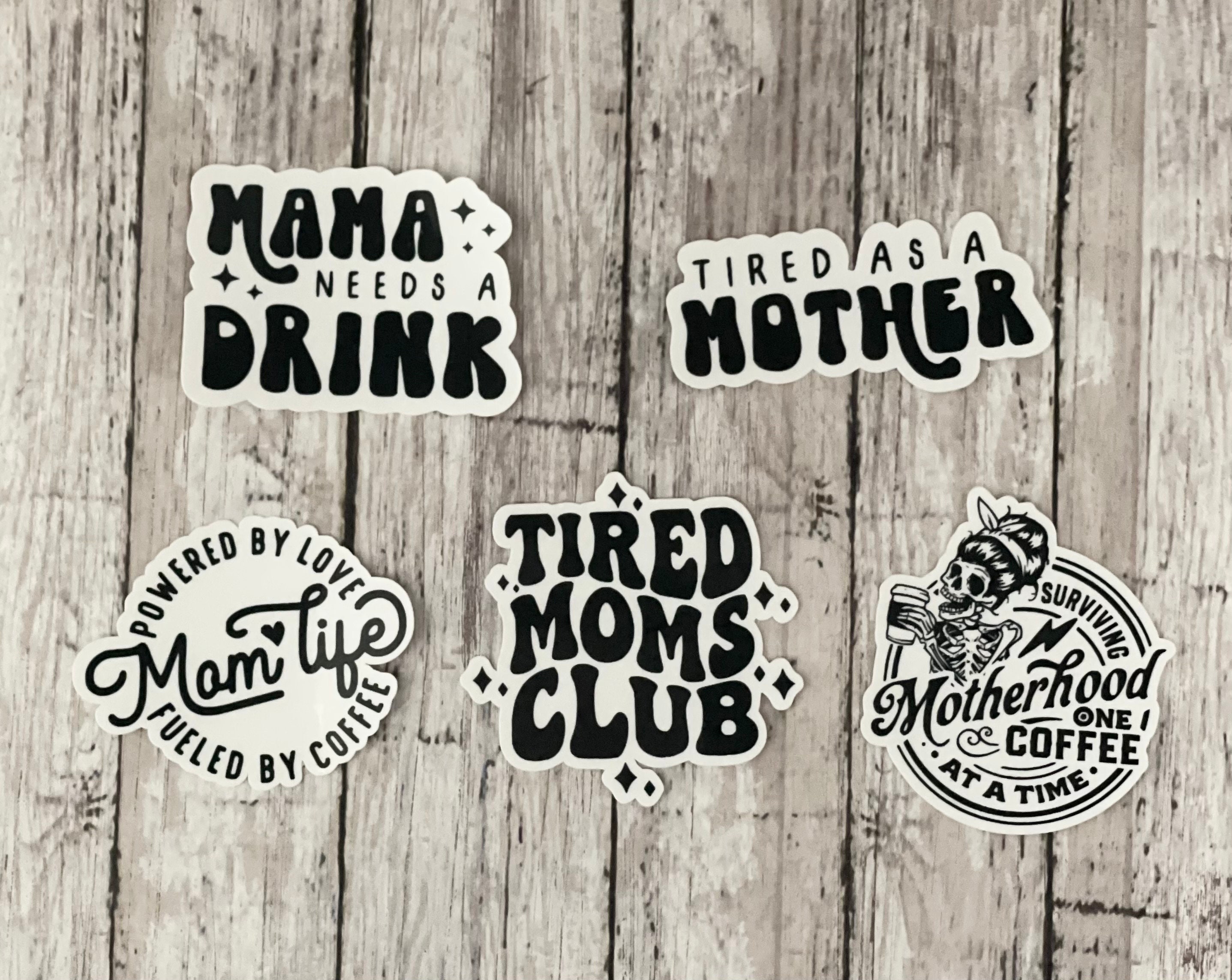 Mama Needs Coffee (black leopard) Sticker