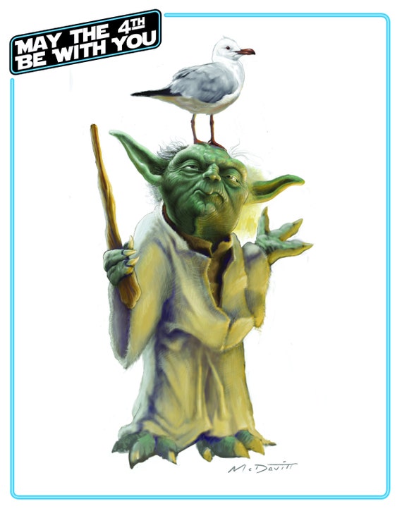 Yoda and Seagull Etsy Canada