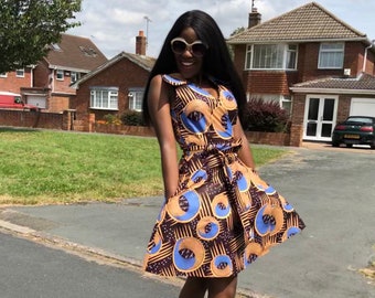 Ankara African Print Wrap Dress Stylish 