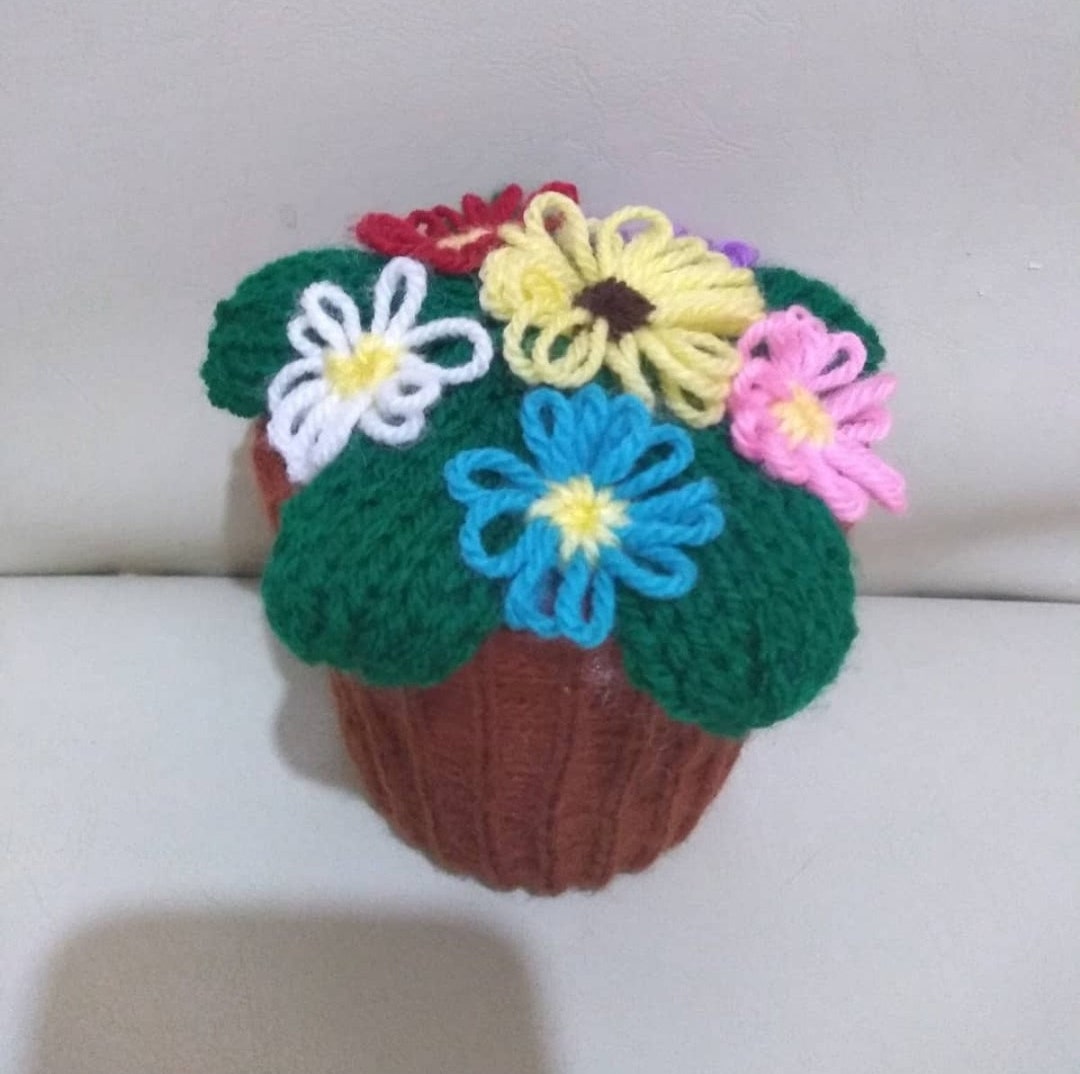 Loom Knitting PATTERNS Loom Knit Flowers in a Pot Mother's Day Gifts