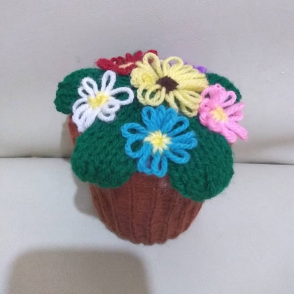 Loom Knitting PATTERNS | Loom Knit Flowers in a Pot | Mother's Day Gifts | Teacher's Gifts | Home Decro | Spring | Flowers