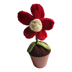 Loom Knitting PATTERNS | Loom Knit a Single Flower in a Plant Pot | Everlasting flowers | Gifts | Home decoration | Mother&#39;s Day