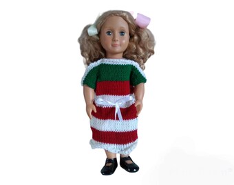 Loom Knit Christmas Doll Dress PATTERN | 15-18 inch Doll (PDF)