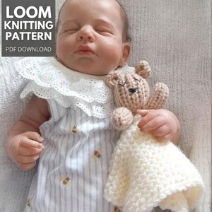 Loom Knit a Bear Lovey blanket | Beginner-Friendly Patterns | Gifts | PDF download