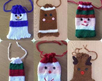 Loom knitting PATTERNS | Lom Knit Christmas Bags Bundle | Gifts