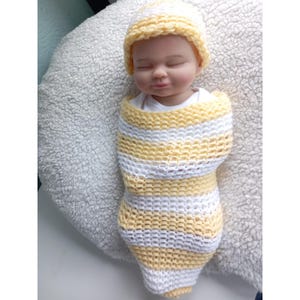Conjunto de capullo y gorro a juego para tejer en telar / Patrón para principiantes / Accesorios para fotos para muñecas bebé/renacidas