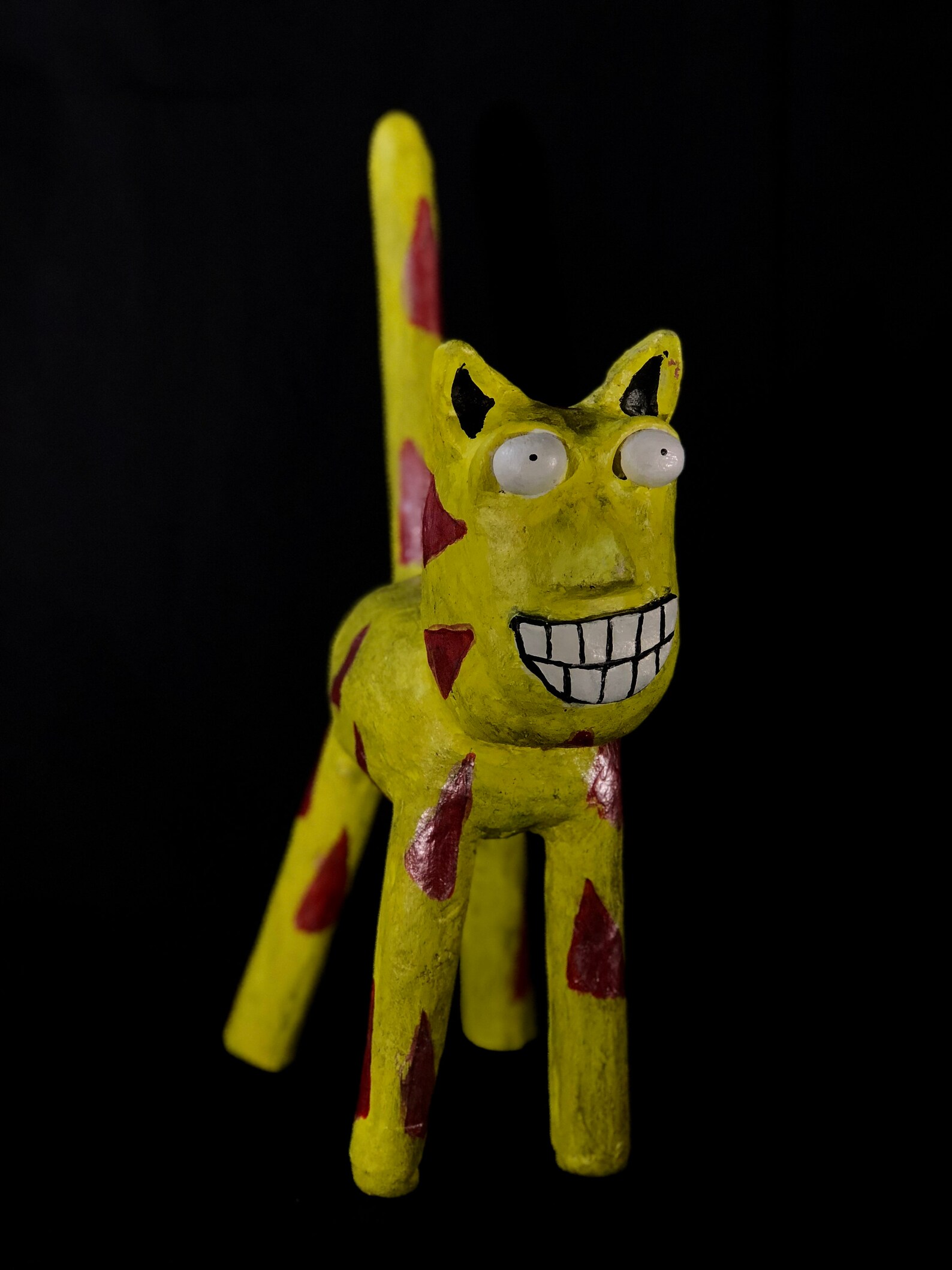 Tensecat Papier Mache Sculpture Quirky Cat Sculpture Paper Etsy