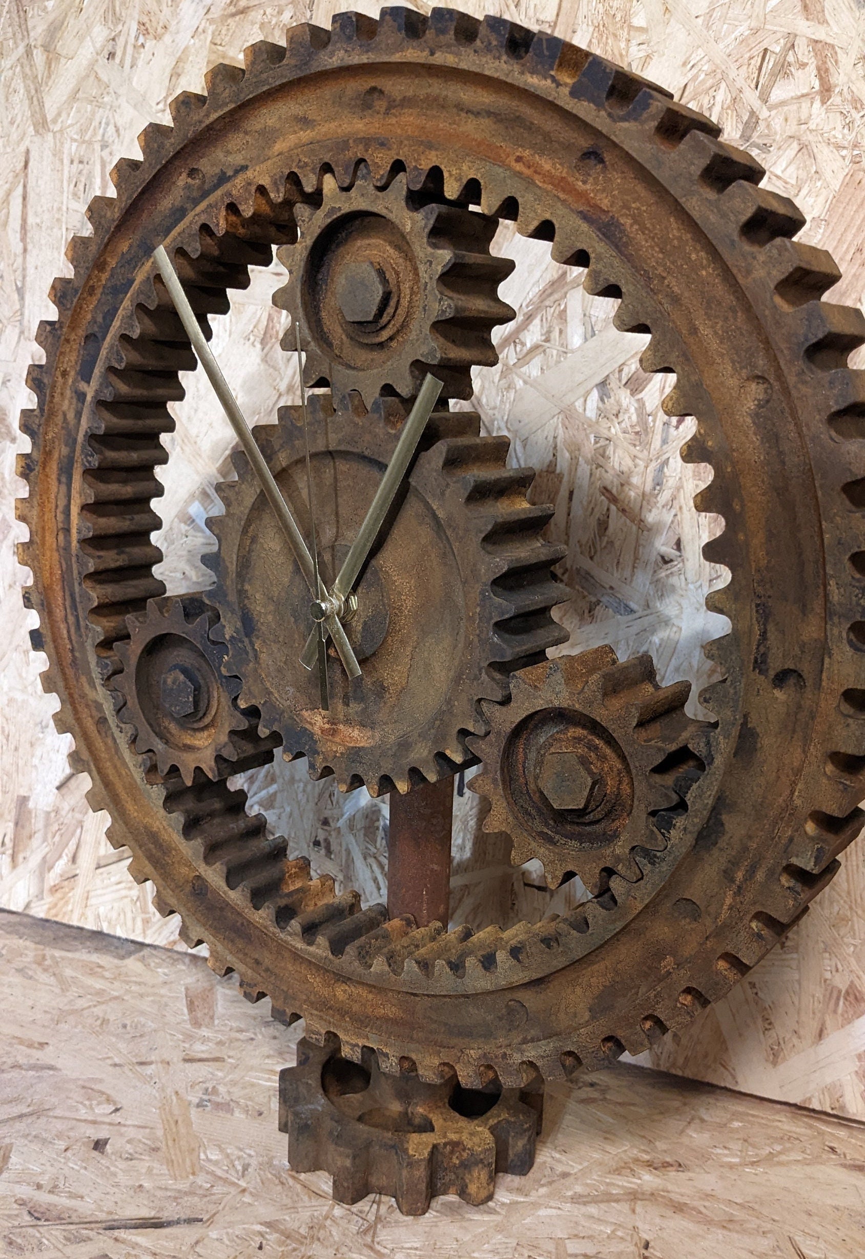 Metal Edition Rotating Gear Clock Decorative Wall Clock Vintage Mechanical  Clock Industrial Style Wall Chain Clock Rotating Gear Clock Home Garden