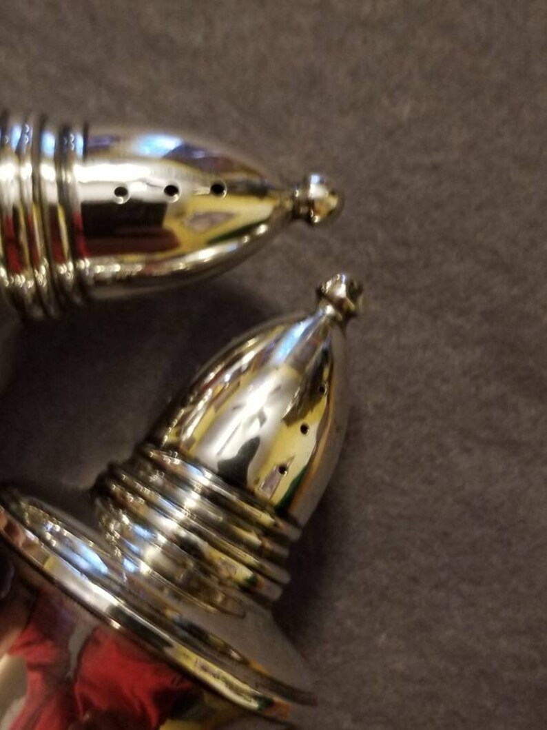Vintage Sterling Salt /& Pepper Shakers Crown Silver
