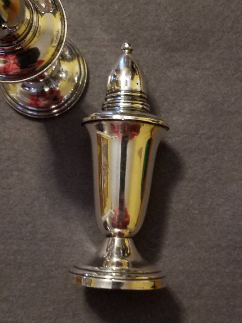 Vintage Sterling Salt /& Pepper Shakers Crown Silver