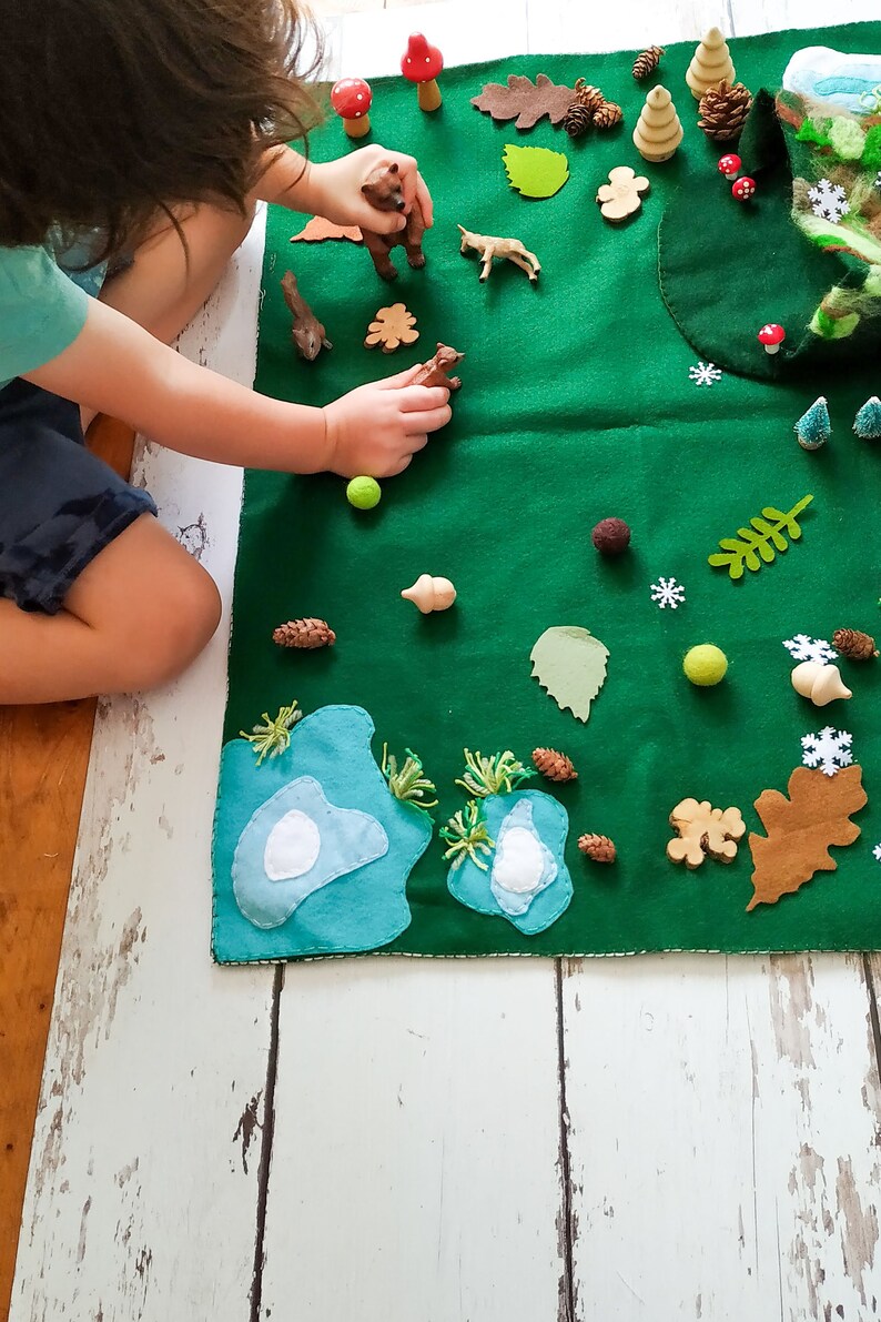 Felt play mat set Woodland play mat Christmas gift READY Etsy