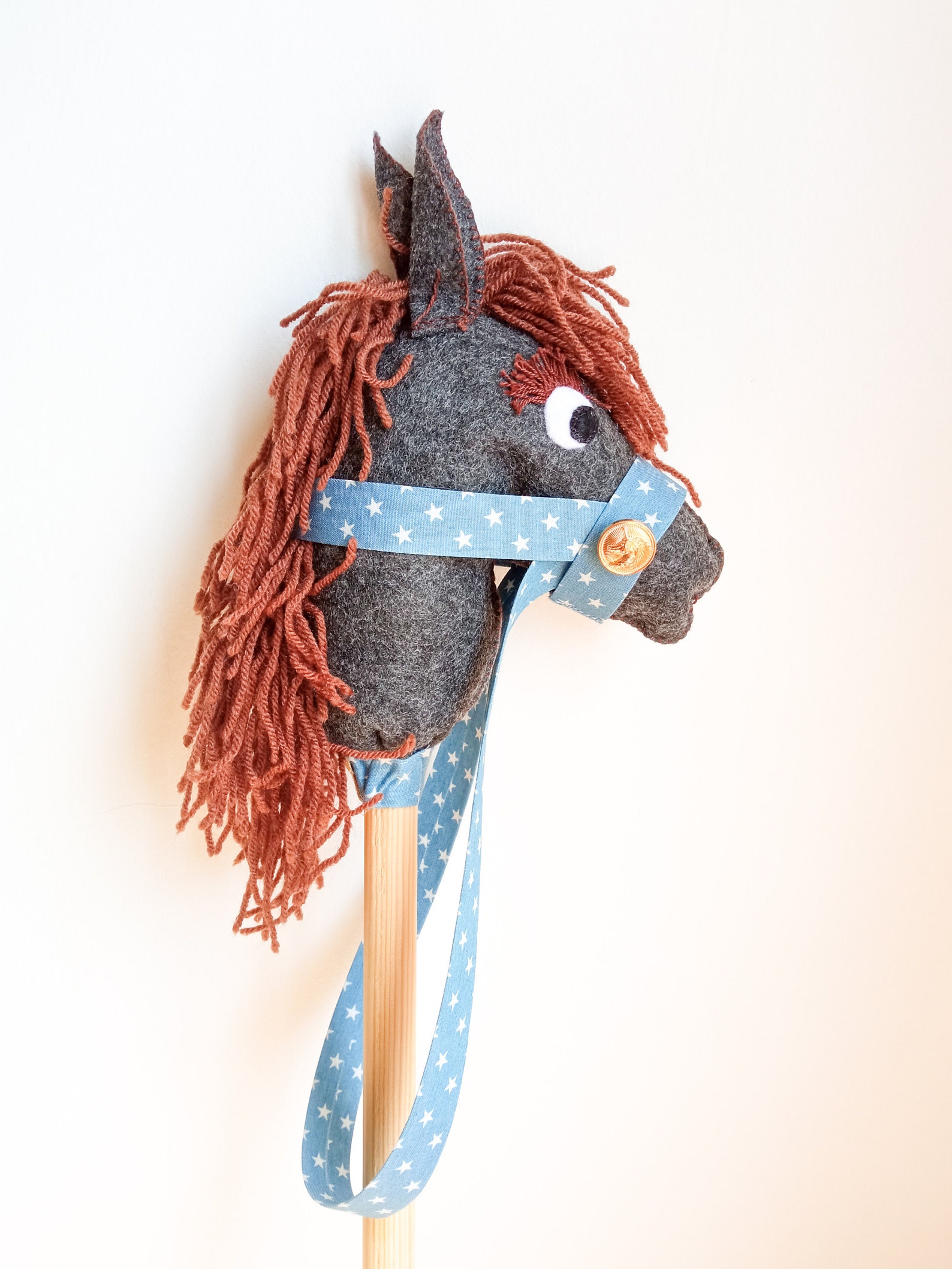 Hobby Horse on a stick toy Ride on Horse Kids Toy Etsy