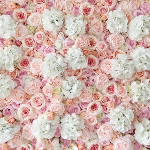 Pink and Orange Pink Rose Flower Wall Decor Wedding Photography Silk Flower Arrangement for Shop Decor Event Party Decoration Panel 40*60CM
