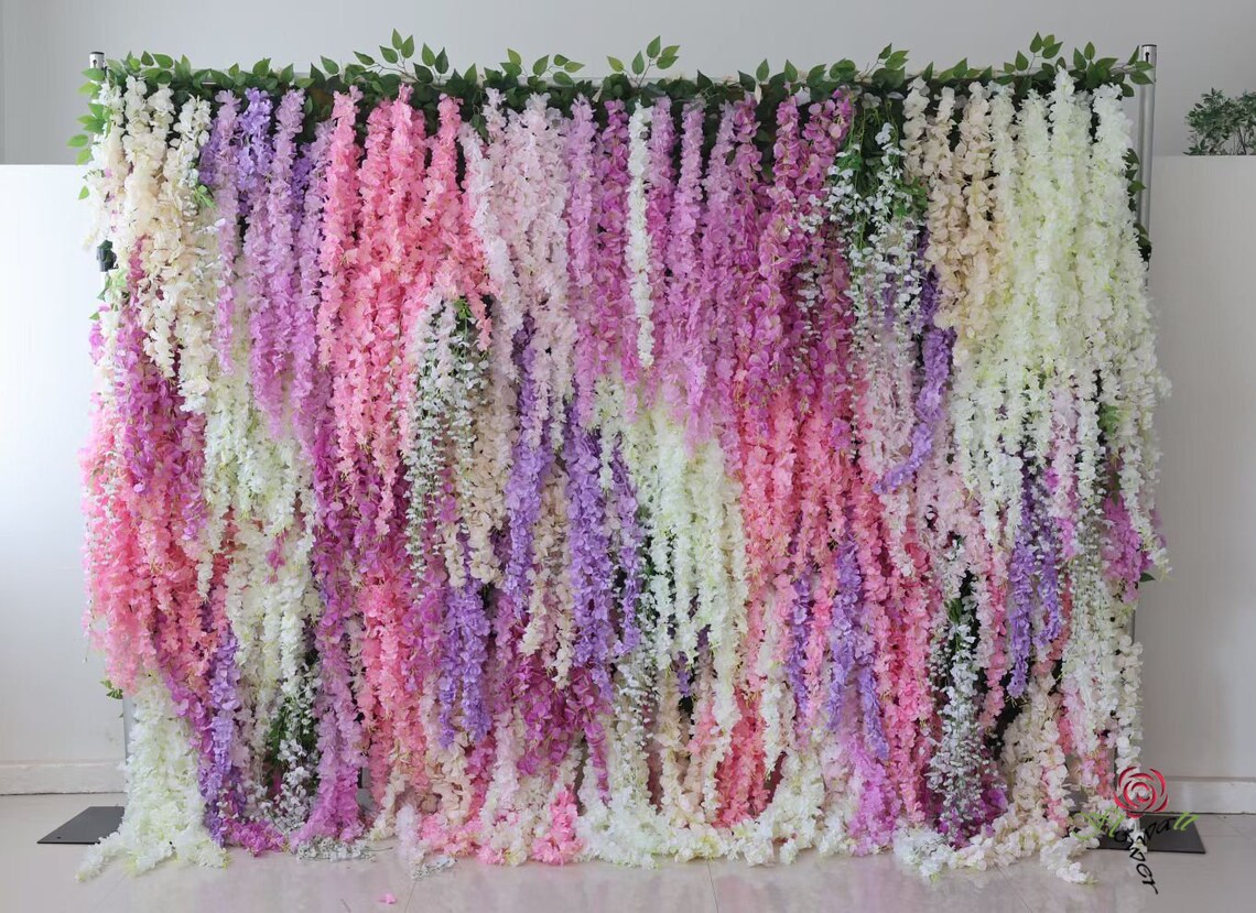 Artificial Flower Hanging Wall Backdrop Fake Wisteria Garland Etsy