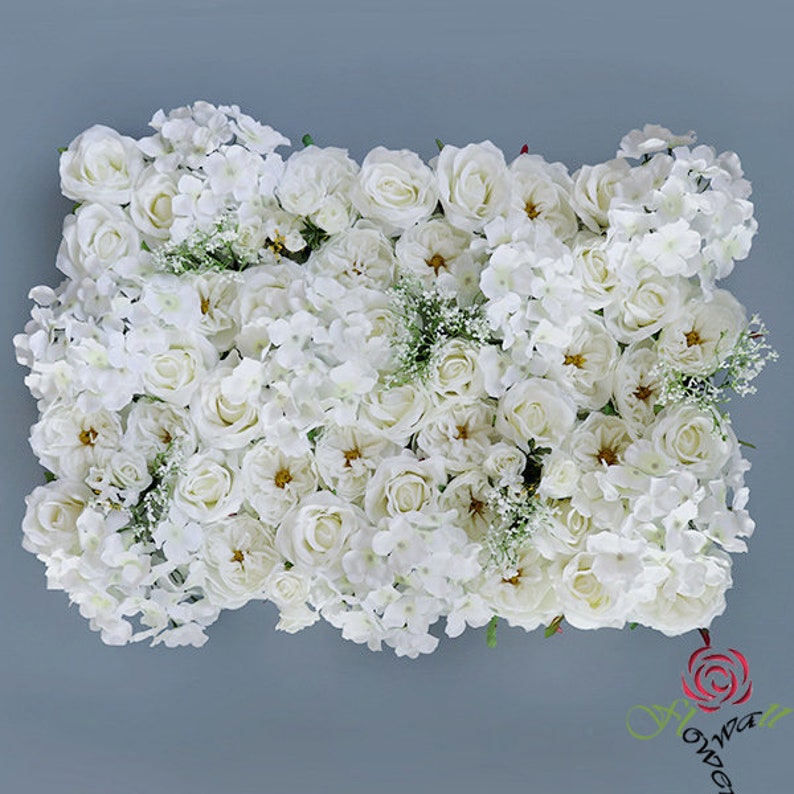 White Artificial Flower Wall Backdrop for Wedding Arrangement Etsy