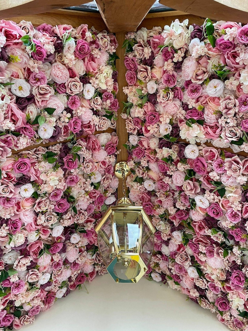 Artificial Flower Wall Backdrop for Wedding Arrangement Photography Flowers For Event Baby Shower Simulation Floral Background Panel 4060CM image 5