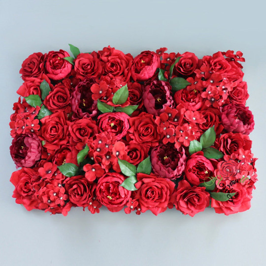 Red Flower Backdrop Wall for Wedding Arrangement Salon Party Etsy