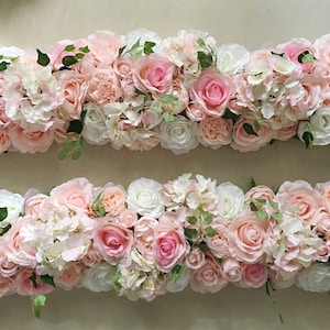 20cm*50cm Baby Pink Artificial Rose Peony Hydrangea Arch Table Flower Row for Wedding Party Road Lead Flower Decoration
