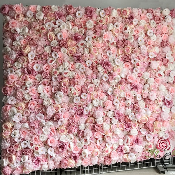 Pink Rose Flower Wall Panel Backdrop, Wedding Photography (40x60cm)